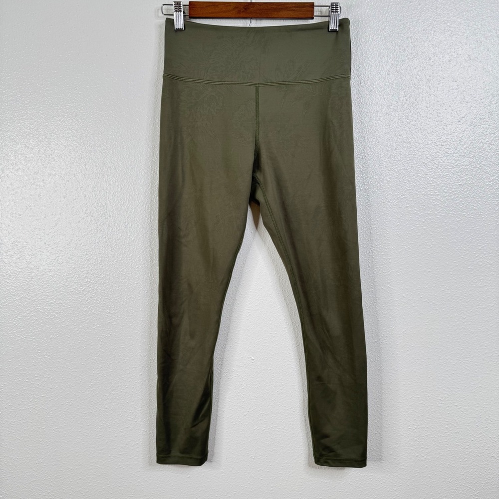 Zyia Active Green Leaf Print Leggings‎ Size 6/8